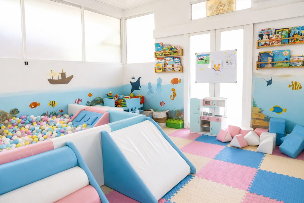 Salty Monkeys Kids Club play area in Amed