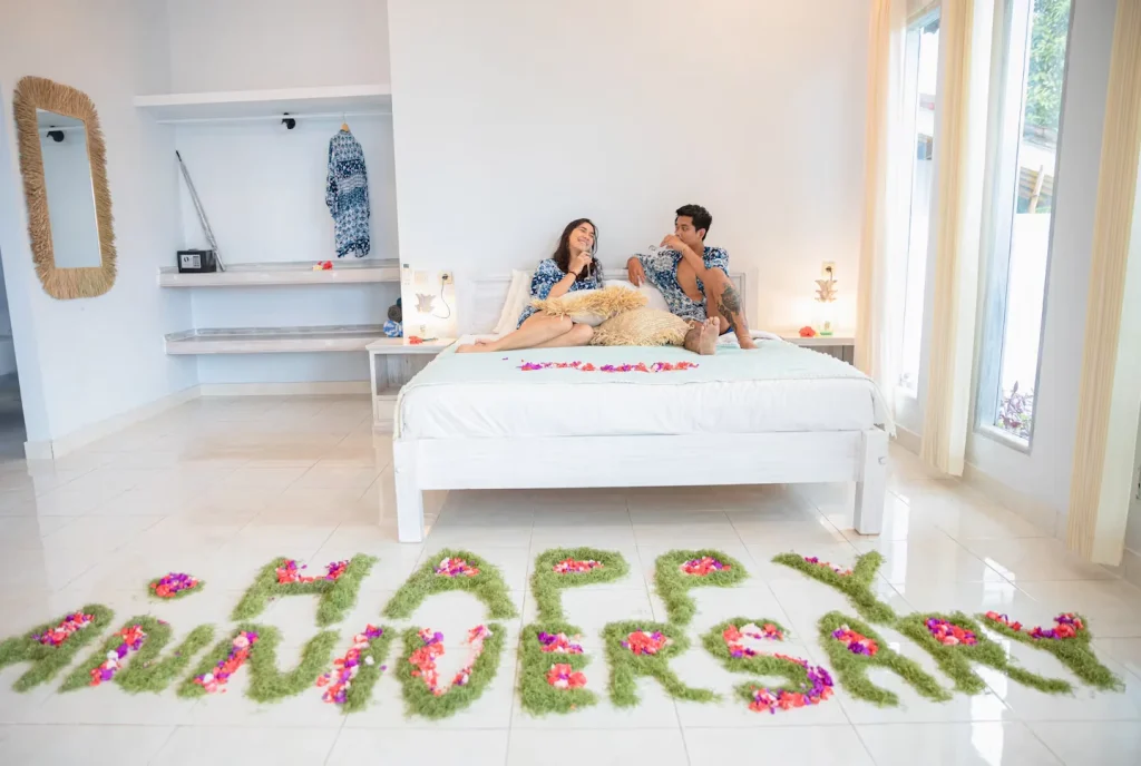 Beachfront suite romantic setup at SALT Bali