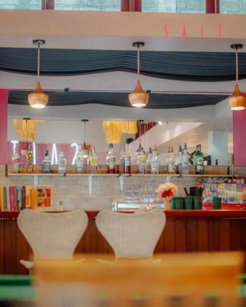 Bar and dining interior at SALT Kitchen & Lounge in Seminyak, Bali