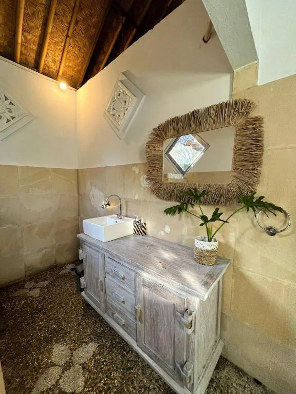 Seaview studio apartment bathroom vanity at SALT Bali