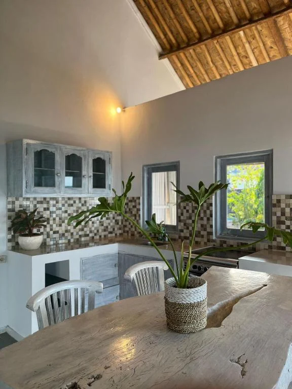Seaview studio apartment kitchenette dining at SALT Bali