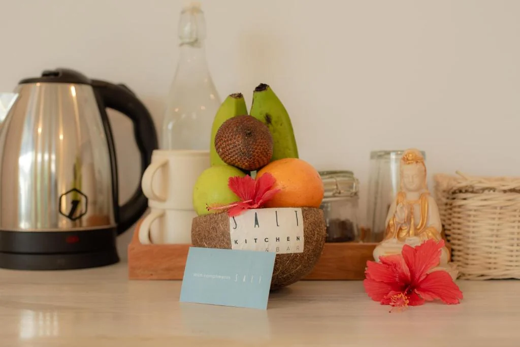 Seaview studio apartment welcome fruit tea at SALT Bali